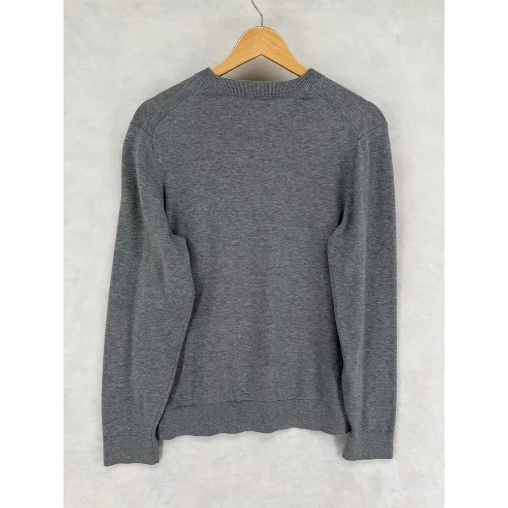 Abercrombie & Fitch Mens Pima Cotton Crewneck Sweater Grey Moose Logo Large